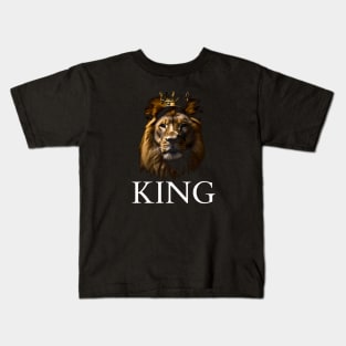 Lion With Crown "King" #3 Kids T-Shirt